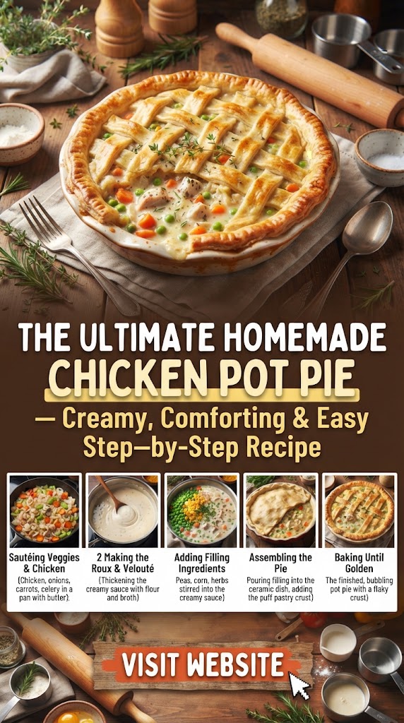 The Ultimate Homemade Chicken Pot Pie — Creamy, Comforting & Easy Step-by-Step Recipe
